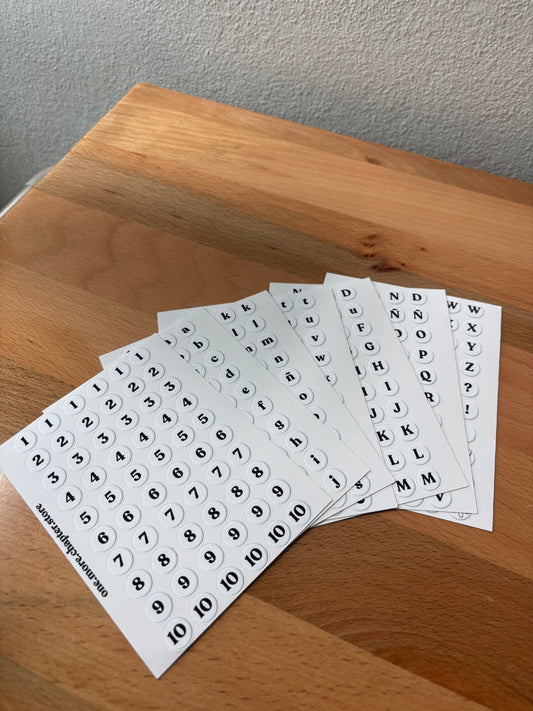 Numbers and letters Sticker Sheet