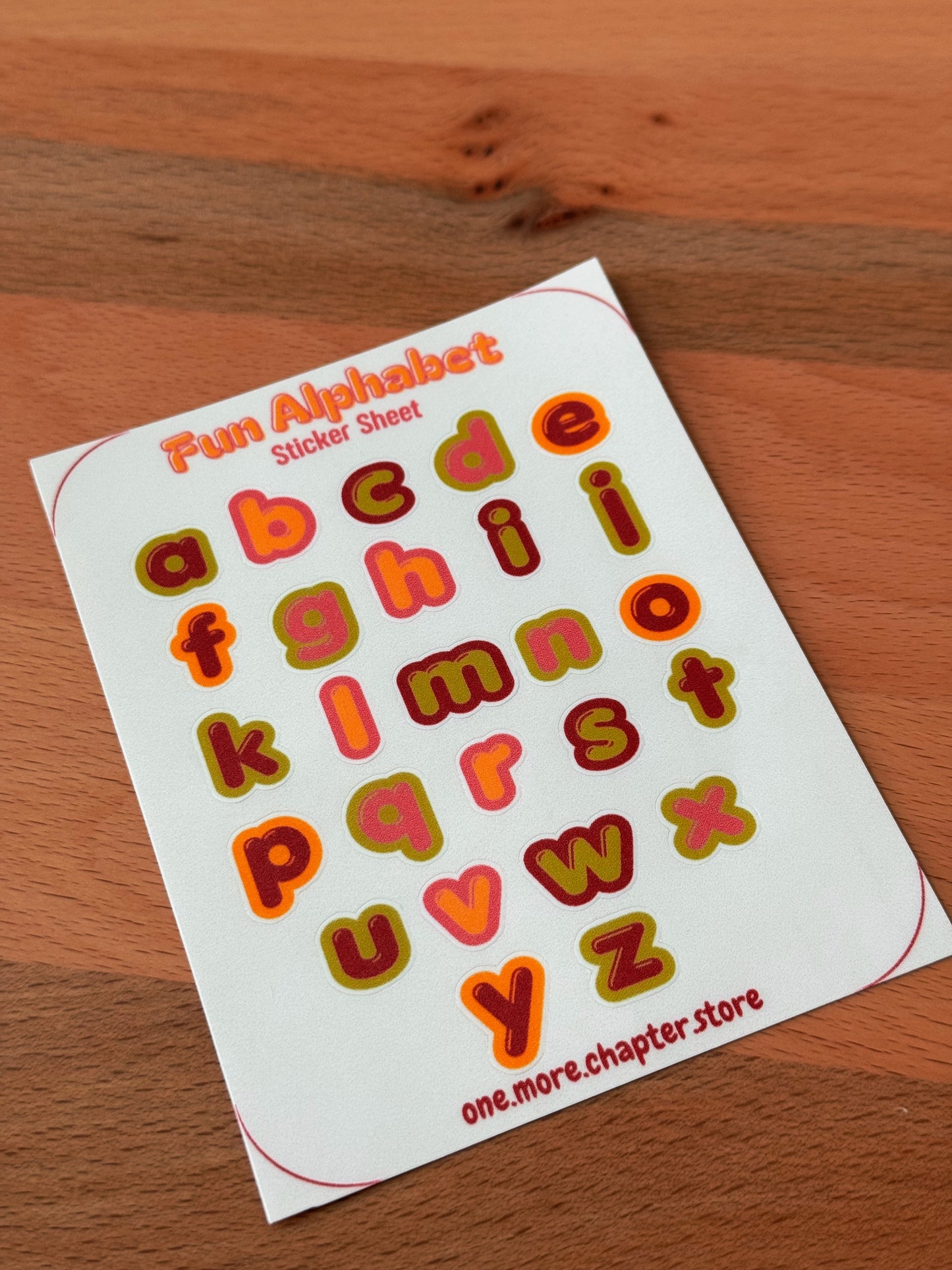 Fun Alphabet 5 Sticker Sheet