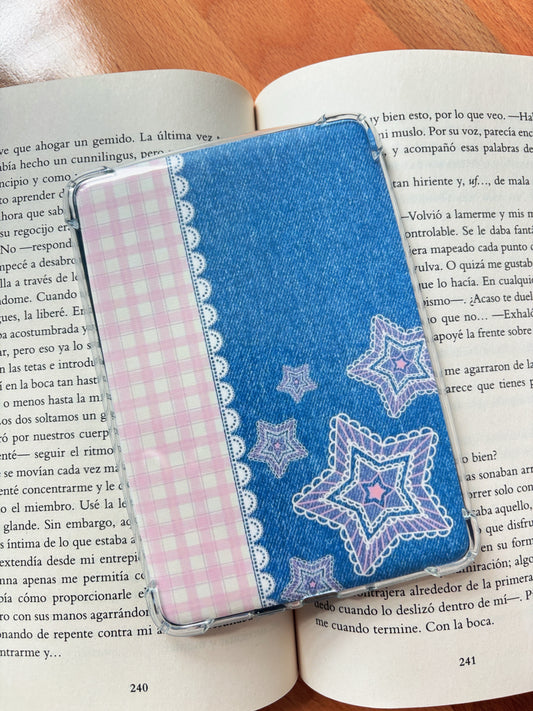 Denim Lace Stars Kindle Insert