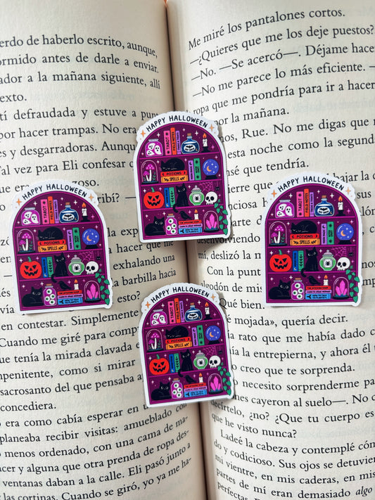 Spooky Bookshelf Sticker