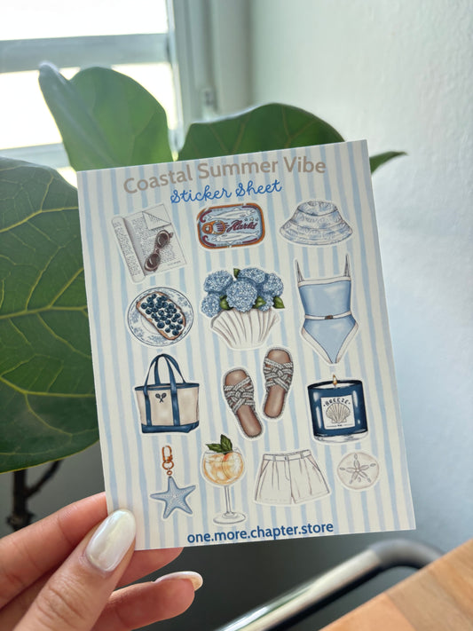 Coastal Summer Vibe Sticker Sheet