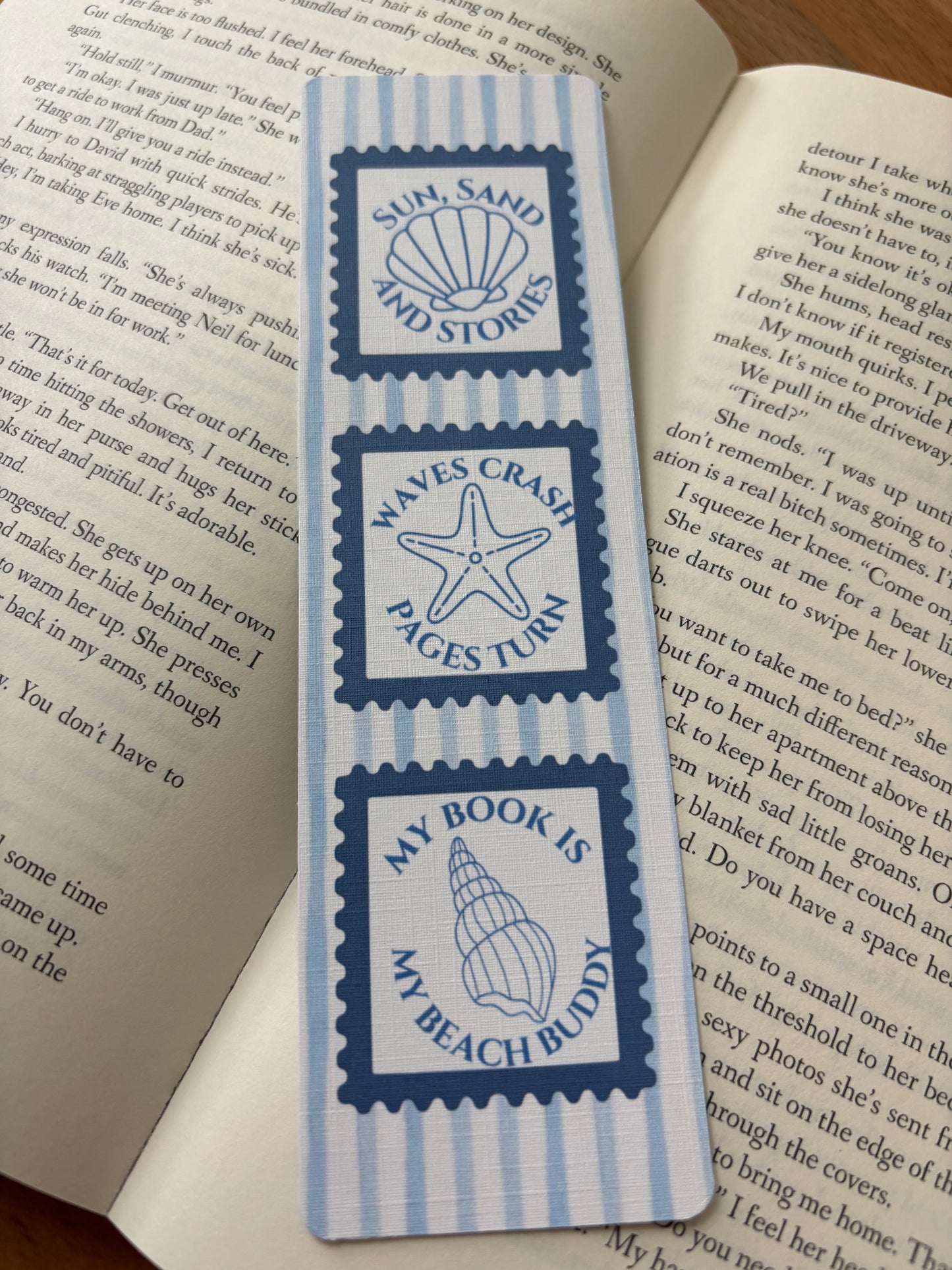 Blue Coastal Bookmark