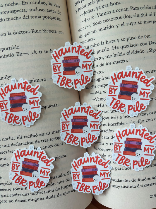 Haunted by TBR pile Sticker