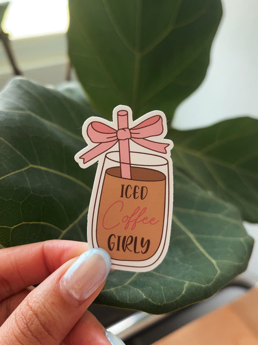 Iced Coffee Girly Sticker