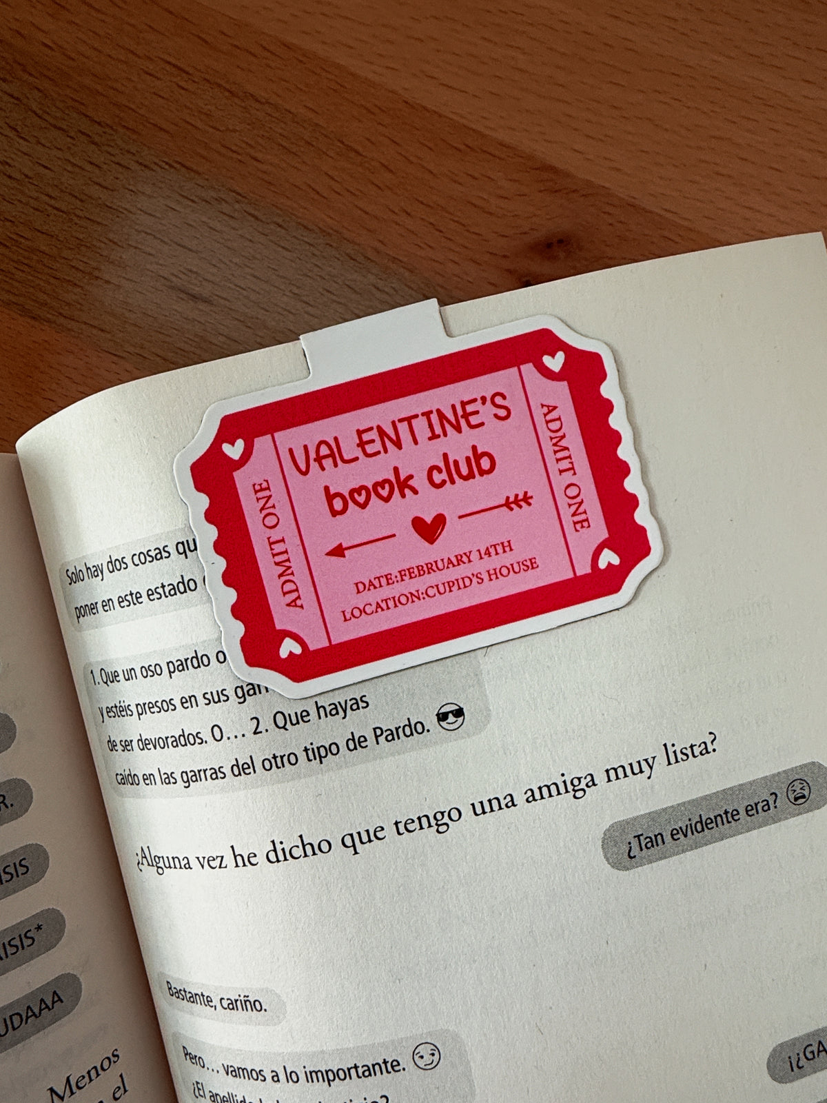 Valentines Book Club Magnetic Bookmark